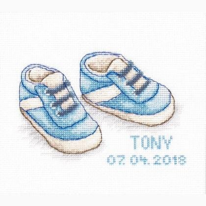 Luca-S siuvinėjimo rinkinys - metrikas - Baby Shoes SB1138 12.5x8cm - kaSiulai.lt