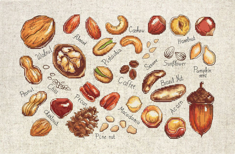 Luca-S siuvinėjimo rinkinys Nuts & Seeds SB1165 31.5x20cm - kaSiulai.lt