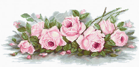 Luca-S siuvinėjimo rinkinys Romantic Roses SBA2353 39.5x17cm - kaSiulai.lt