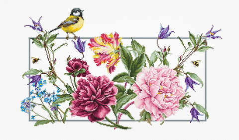 Luca-S siuvinėjimo rinkinys Spring Flowers SBA2359 80x40cm - kaSiulai.lt