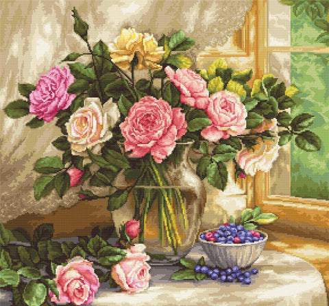 Luca-S siuvinėjimo rinkinys Still Life with Blueberries SB588 41x38cm - kaSiulai.lt