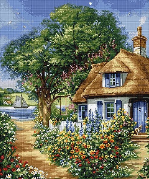 Luca-S siuvinėjimo rinkinys Summer landscape SBU5000 34x41cm - kaSiulai.lt