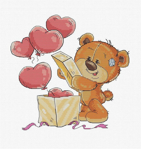 Luca-S siuvinėjimo rinkinys Teddy-bear SB1177 18.5x18cm - kaSiulai.lt