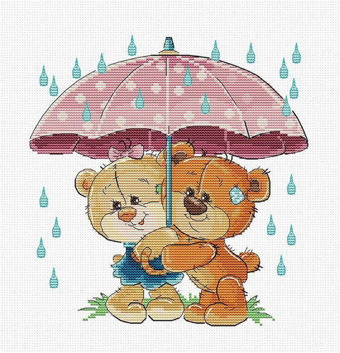 Luca-S siuvinėjimo rinkinys Under Umbrella SB1178 17.5x18.5cm - kaSiulai.lt