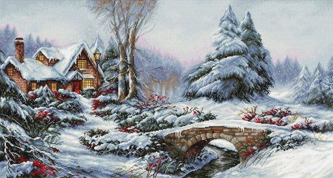 Luca-S siuvinėjimo rinkinys Winter landscape SBU5002 60x32.5cm - kaSiulai.lt