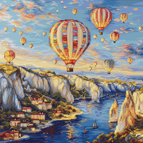 Luca‑S siuvinėjimo komplektas kryželiu „Kapadokija“, 30×30 cm - kaSiulai.lt