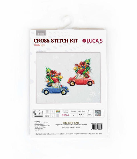 Luca‑S siuvinėjimo komplektas kryželiu – žaislinis automobilis su dovana - kaSiulai.lt