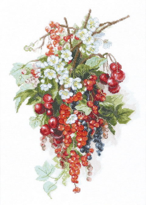 Charivna Mit kryželių komplektas „Saldžios uogos“ — siuvinėjimas kryželiu, Aida 16, 26×37 cm