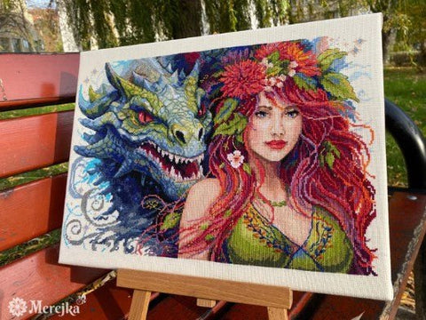 Merejka Pure Flame — siuvinėjimo komplektas 38×26 cm, šilti ugnies atspalviai - kaSiulai.lt