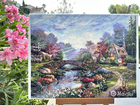 Merejka siuvinėjimo komplektas „Pavasario žydėjimas“ (kryželis), 30×38 cm - kaSiulai.lt