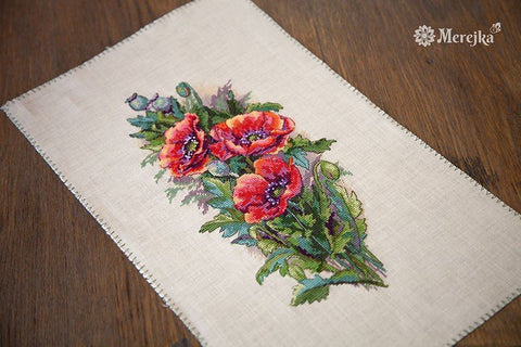 Merejka siuvinėjimo komplektas „Vintage Poppies (Belfast)“ SK81B - kaSiulai.lt