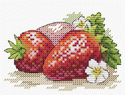 MP Studia komplektas siuvinėjimui kryželiu „Saldžioji braškė“, Aida 14, 8×11 cm - kaSiulai.lt