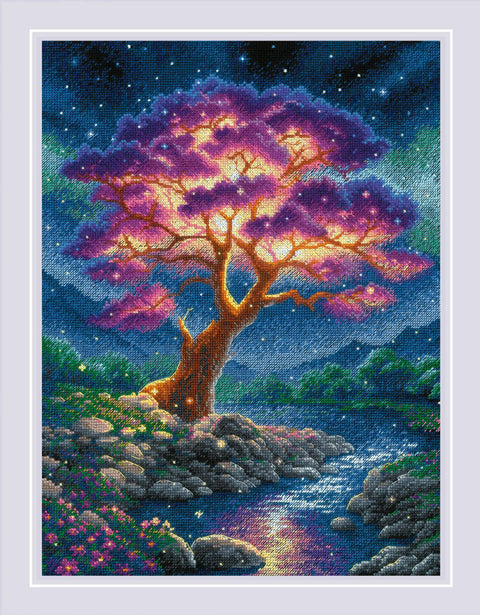 RIOLIS siuvinėjimo rinkinys „Misteriška Visata“ №2240 — 30×40 cm, 31 spalva, juoda 14 ct AIDA