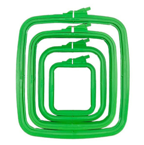 Nurge stačiakampis plastikinis siuvinėjimo lankelis 9,5×11 cm, žalias - kaSiulai.lt