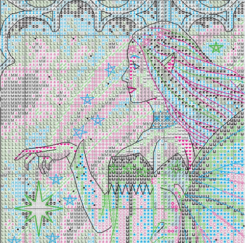 Prabangus kryželių siuvinėjimo komplektas „Žiemos fėja“, 25,4×43,2 cm - kaSiulai.lt