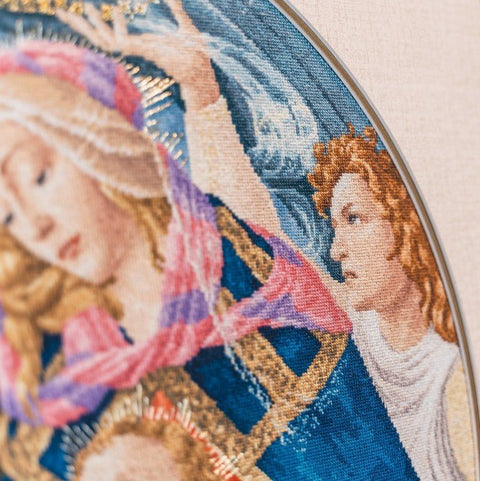 Prabangus siuvinėjimo komplektas kryželiu „Madona su Magnifikatu“ (1481) - kaSiulai.lt