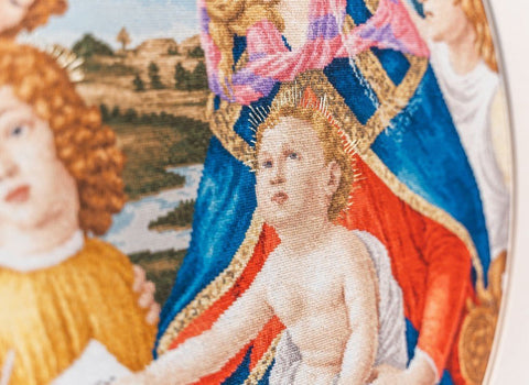 Prabangus siuvinėjimo komplektas kryželiu „Madona su Magnifikatu“ (1481) - kaSiulai.lt