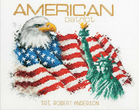 Premium Dimensions „American Patriot“ siuvinėjimo komplektas — erelis ir JAV vėliava - kaSiulai.lt