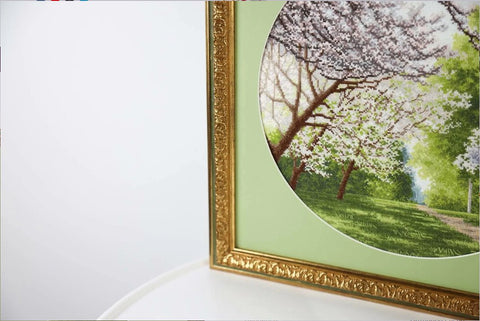 Premium siuvinėjimo komplektas pavasario atspalviais 31,7×31,7 cm (kryželiui) - kaSiulai.lt