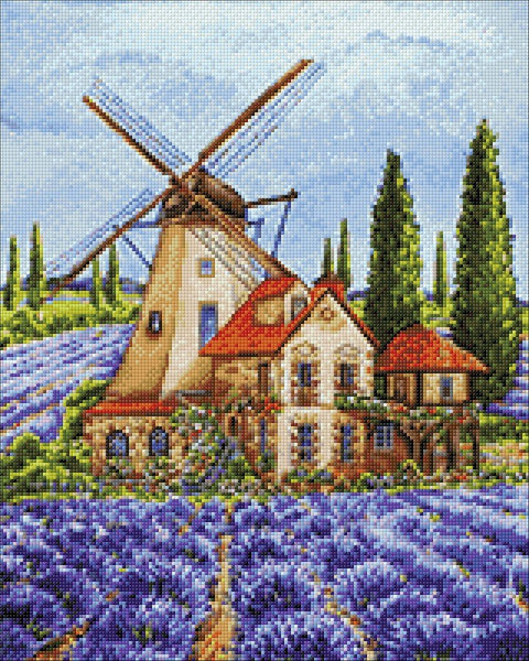 Deimantinės mozaikos rinkinys „Provanso malūnas“ 40 x 50 cm