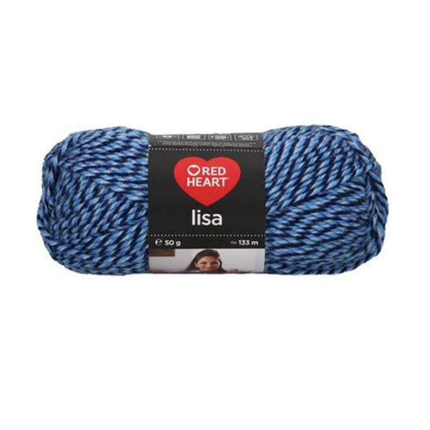 Red Heart Lisa Mėlyna marga 50g - kaSiulai.lt