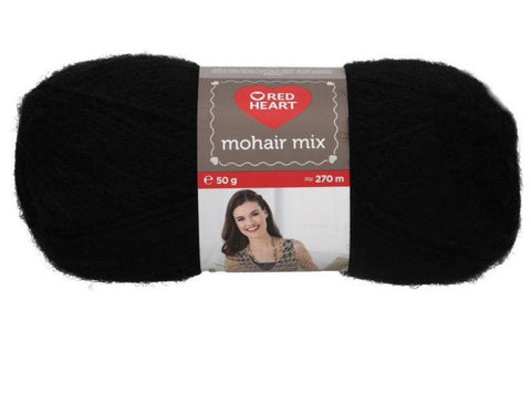 Red Heart Mohair Mix Juoda 50g - kaSiulai.lt