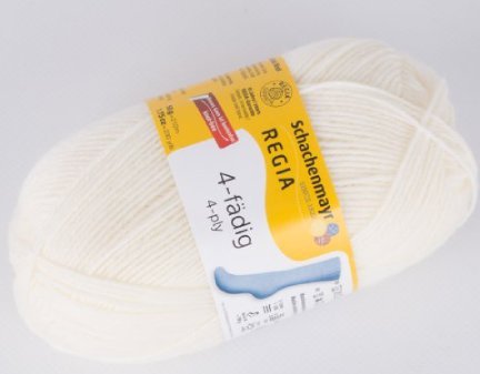 REGIA 4-SÄIKEINEN (4 vijų) siūlai kojinėms - 00600 spalva - 10X50g (10vnt pakuotė) - kaSiulai.lt