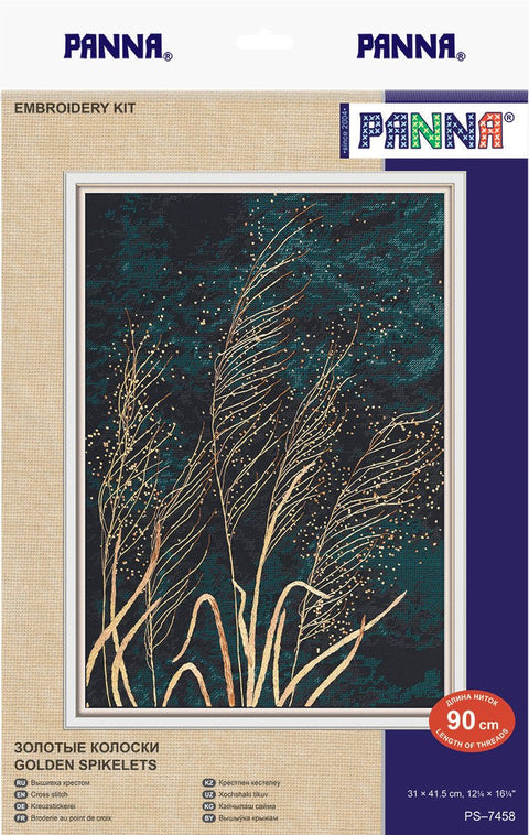 Rinkinys siuvinėti kryželiu „Auksinės varpos“, 31×41,5 cm - kaSiulai.lt