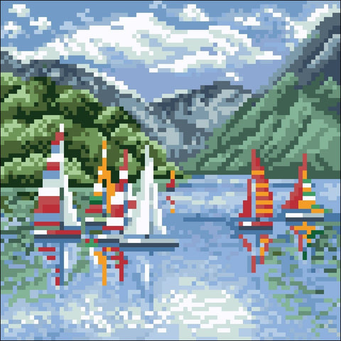 Deimantinės mozaikos rinkinys „Burlaiviai“ 20 x 20 cm