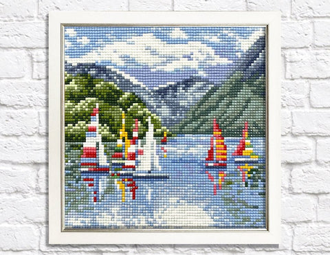 Deimantinės mozaikos rinkinys „Burlaiviai“ 20 x 20 cm