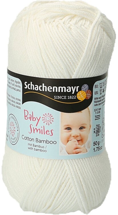 Schachenmayr Baby Smiles Cotton Bamboo - spalva 01002 - 10x50g. (10 vnt. pakuotė) - kaSiulai.lt