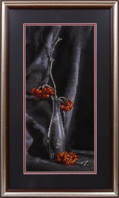 „Šermukšnio noktiurnas“ — kryželiu siuvinėjimo komplektas, 18×38 cm - kaSiulai.lt