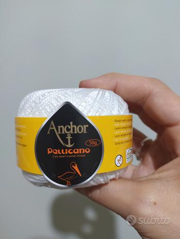 Siūlai nėrimui ANCHOR PELLICANO 8 - spalva 07901 - 50g. WHITE (4vnt pakuotė) - kaSiulai.lt