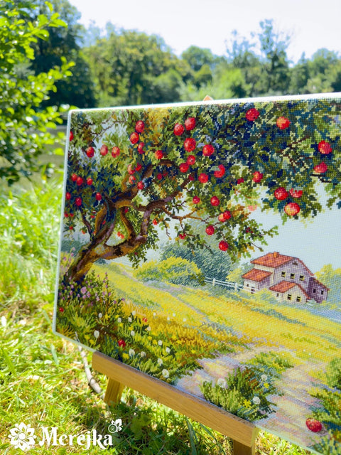 Siuvinėjimas kryželiu „Senoji obelis“, 29,5 × 38,5 cm - kaSiulai.lt