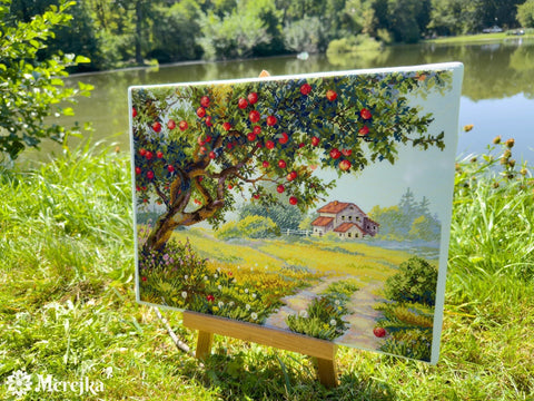 Siuvinėjimas kryželiu „Senoji obelis“, 29,5 × 38,5 cm - kaSiulai.lt
