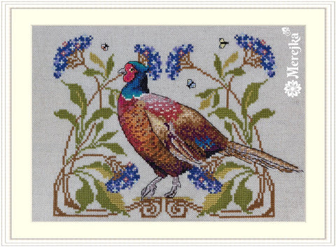Siuvinėjimo komplektas „Fazanas“ — kryželiu, 22×16 cm, DMC (32 ct) - kaSiulai.lt