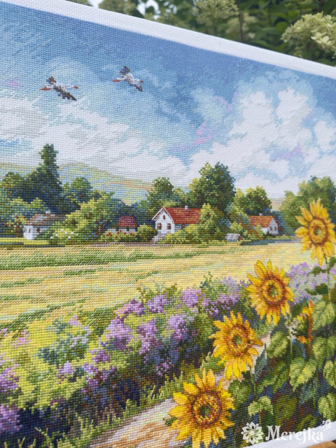Siuvinėjimo komplektas „Kelias namo“ (kryželiu), 32×37,5 cm - kaSiulai.lt