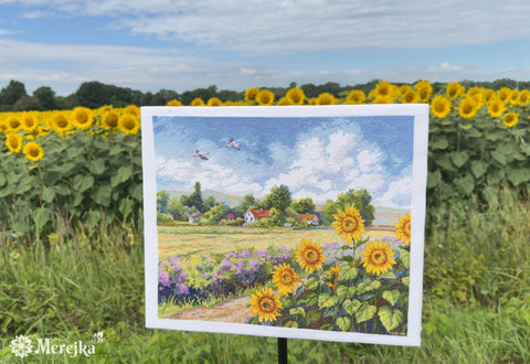 Siuvinėjimo komplektas „Kelias namo“ (kryželiu), 32×37,5 cm - kaSiulai.lt