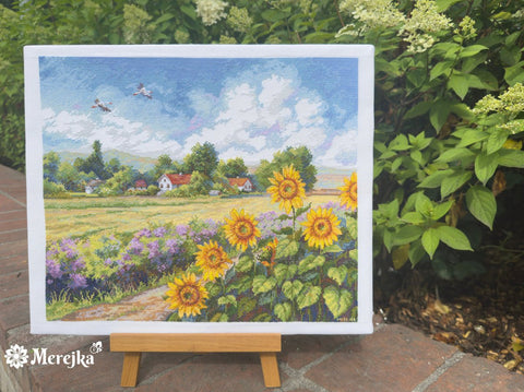 Siuvinėjimo komplektas „Kelias namo“ (kryželiu), 32×37,5 cm - kaSiulai.lt