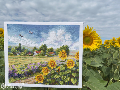 Siuvinėjimo komplektas „Kelias namo“ (kryželiu), 32×37,5 cm - kaSiulai.lt