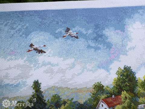 Siuvinėjimo komplektas „Kelias namo“ (kryželiu), 32×37,5 cm - kaSiulai.lt