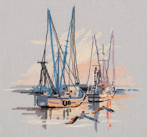 Siuvinėjimo komplektas kryželiu „Čarlstono uostas“ — 20,5 × 18,5 cm - kaSiulai.lt
