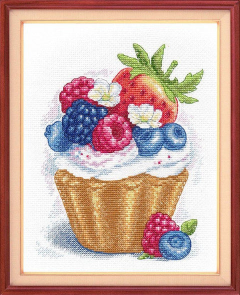 Siuvinėjimo komplektas kryželiu Oven „Desertas“ 16×20 cm — Zweigart Aida 14, PNK Kirov 24 spalvos - kaSiulai.lt