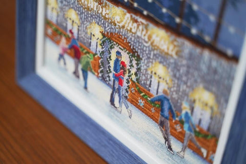 Siuvinėjimo komplektas kryželiu „Susitikimas ant ledo“ — romantiškas žiemos motyvas - kaSiulai.lt