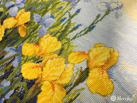 Siuvinėjimo komplektas kryželiu „Užkerėtas tvenkinys“ 28×34 cm - kaSiulai.lt