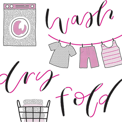 Siuvinėjimo komplektas kryželiu „Wash • Dry • Fold“ skalbyklos dekorui - kaSiulai.lt