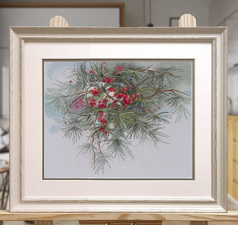 Siuvinėjimo komplektas kryželiu „Žiema – Naujieji metai“, 35×28 cm — ideali dovana - kaSiulai.lt