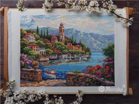Siuvinėjimo komplektas „Lago di Como“ — Aida 16, DMC, 41 x 30 cm - kaSiulai.lt