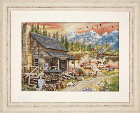 Siuvinėjimo komplektas „Log Cabin General Store“, 47×34 cm - kaSiulai.lt