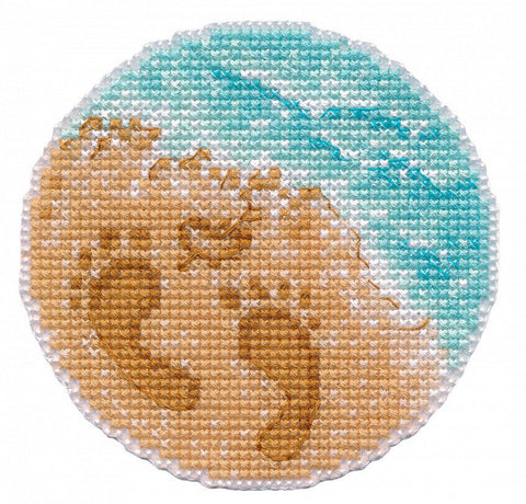 Siuvinėjimo komplektas magnetui „Prie jūros“ 8,7×8,5 cm - kaSiulai.lt